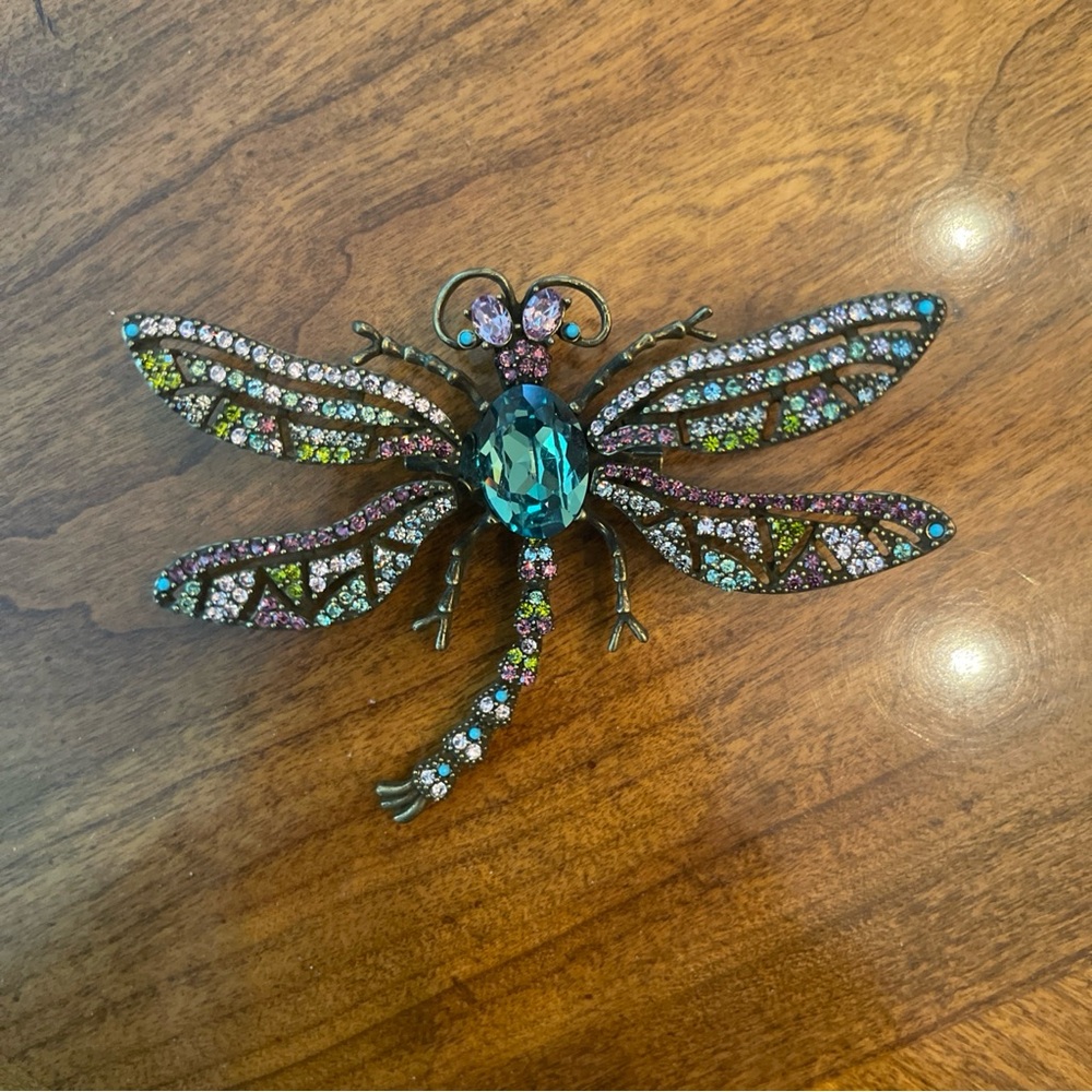 Vintage Multicolored Dragonfly Brooch